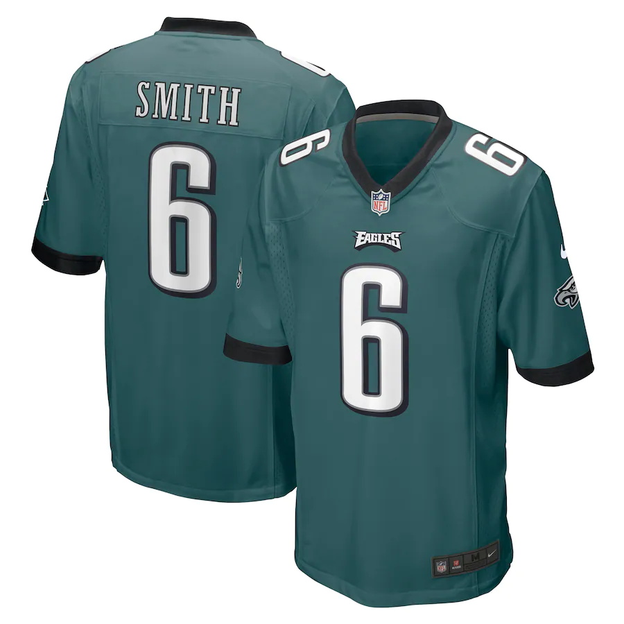 Mens Philadelphia Eagles #6 DeVonta Smith Nike Midnight Green 2021 NFL Draft First Round Pick Game Jersey->detroit lions->NFL Jersey